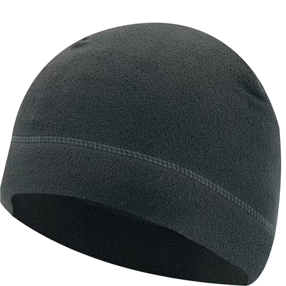 Grey Winter Fleece Beanie Hat Sports Skull Ski Men Women Warm Solid Cuff Caps